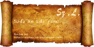 Szőke Lőrinc névjegykártya