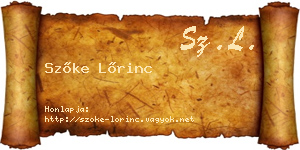 Szőke Lőrinc névjegykártya