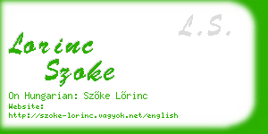lorinc szoke business card